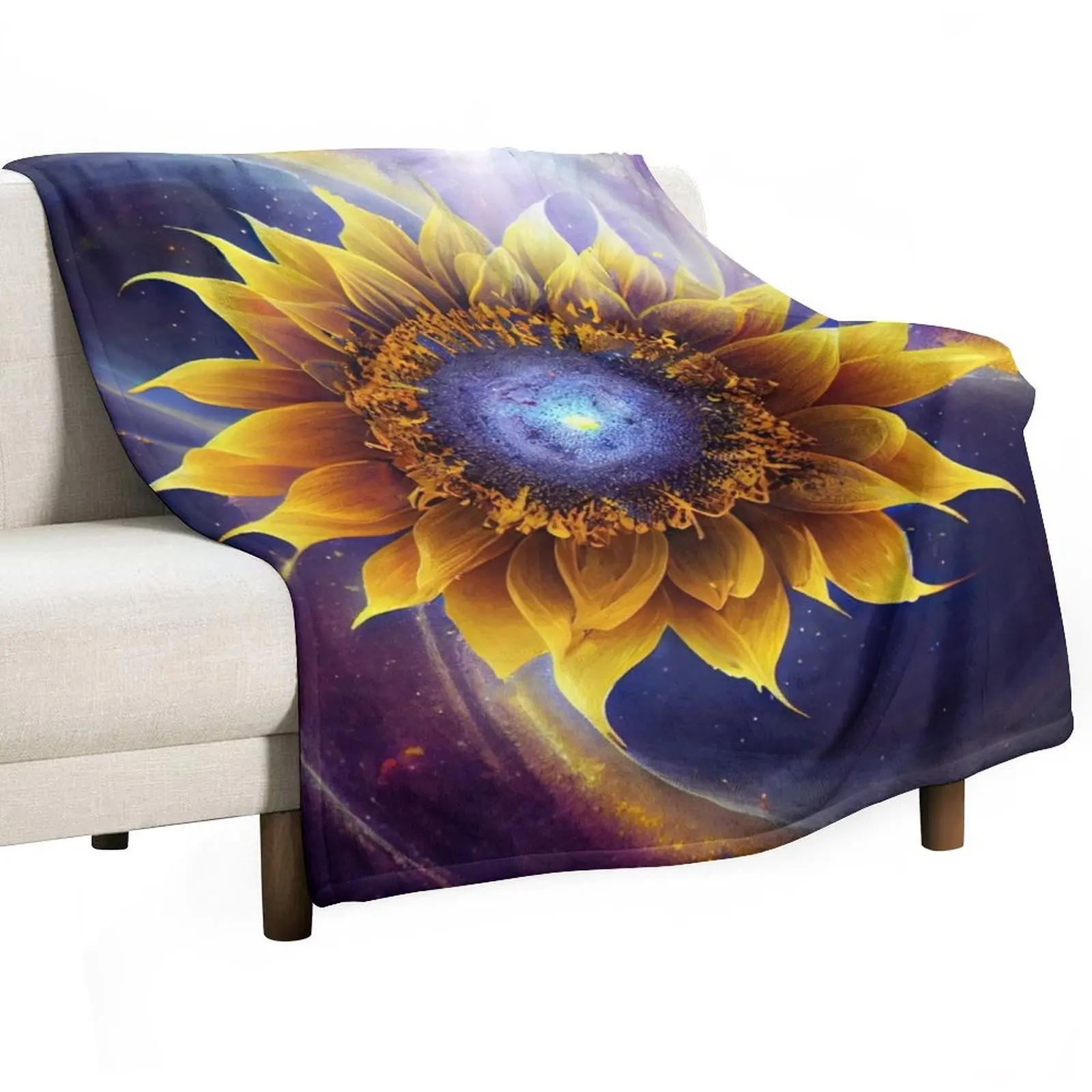 

Cosmic Sunflower Throw Blanket Luxury Designer warm winter Moving Decorative Sofa Blankets