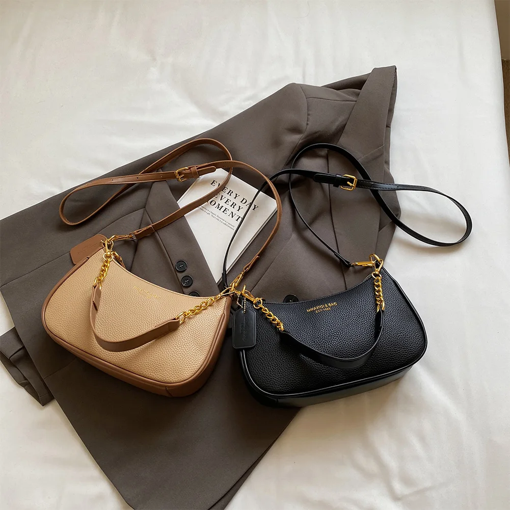 حقيبة كتف للنساء من جلد البولي يوريثان، حقيبة كروس بسحاب للإغلاق تحت الإبط، حقيبة يد بحزام قابل للتعديل للسفر في العمل #1