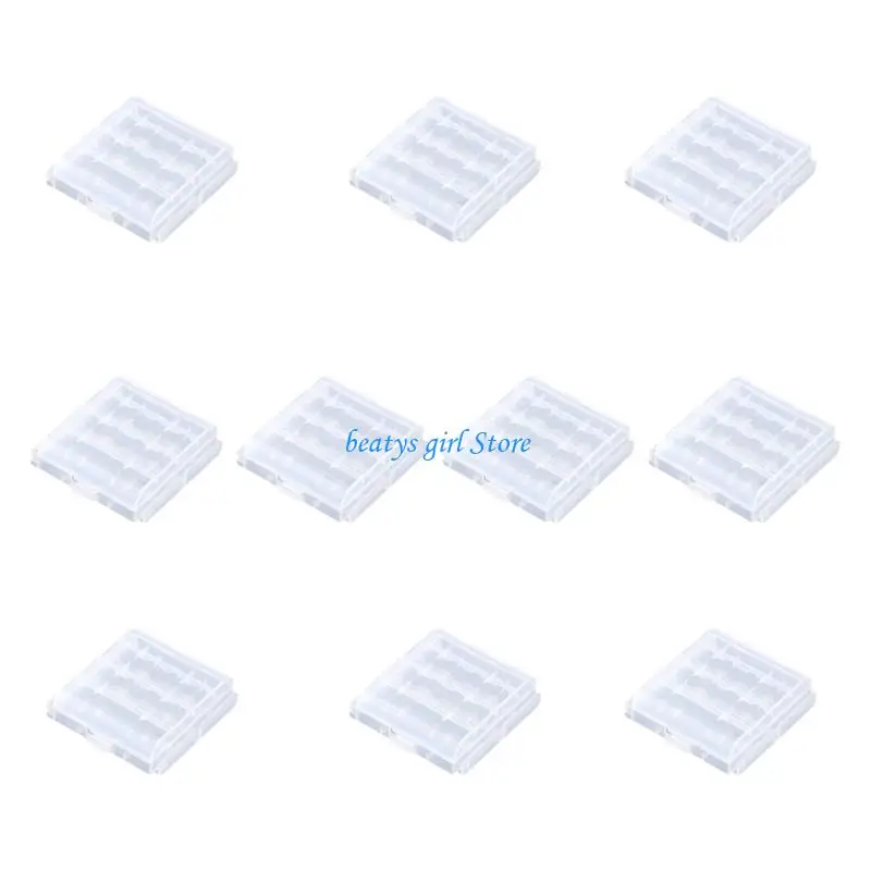 

C7AB Pack Of 10Pcs Transparent PP Battery Storage Case For 2A 3A Cells Organizers