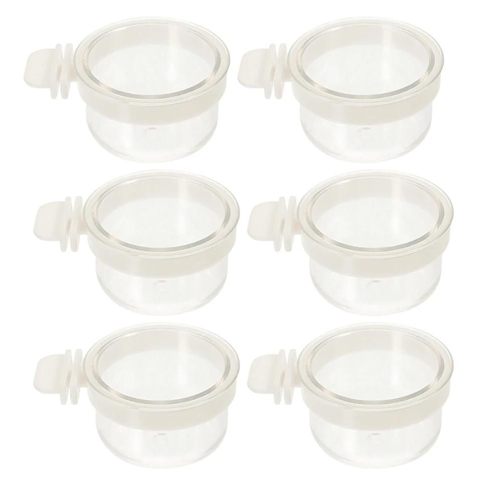 

6Pcs Parrot Feed Cup Versatile Bird Cage Accessories Multiple Food Storage Transparent Design Waste Prevention