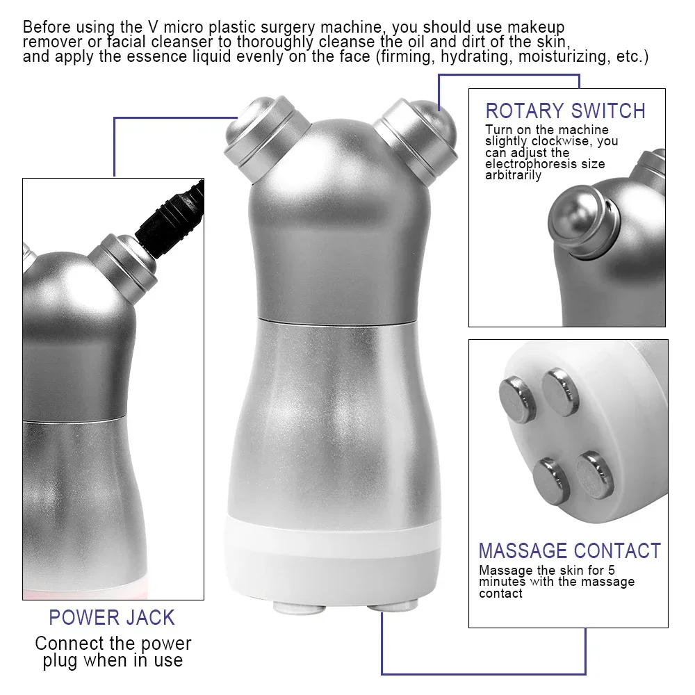 RF Radio Frequency Face Massager LED Photon Facial Mesotherapy Electroporation Machine Rejuvenation Face Lifting Skin Beauty