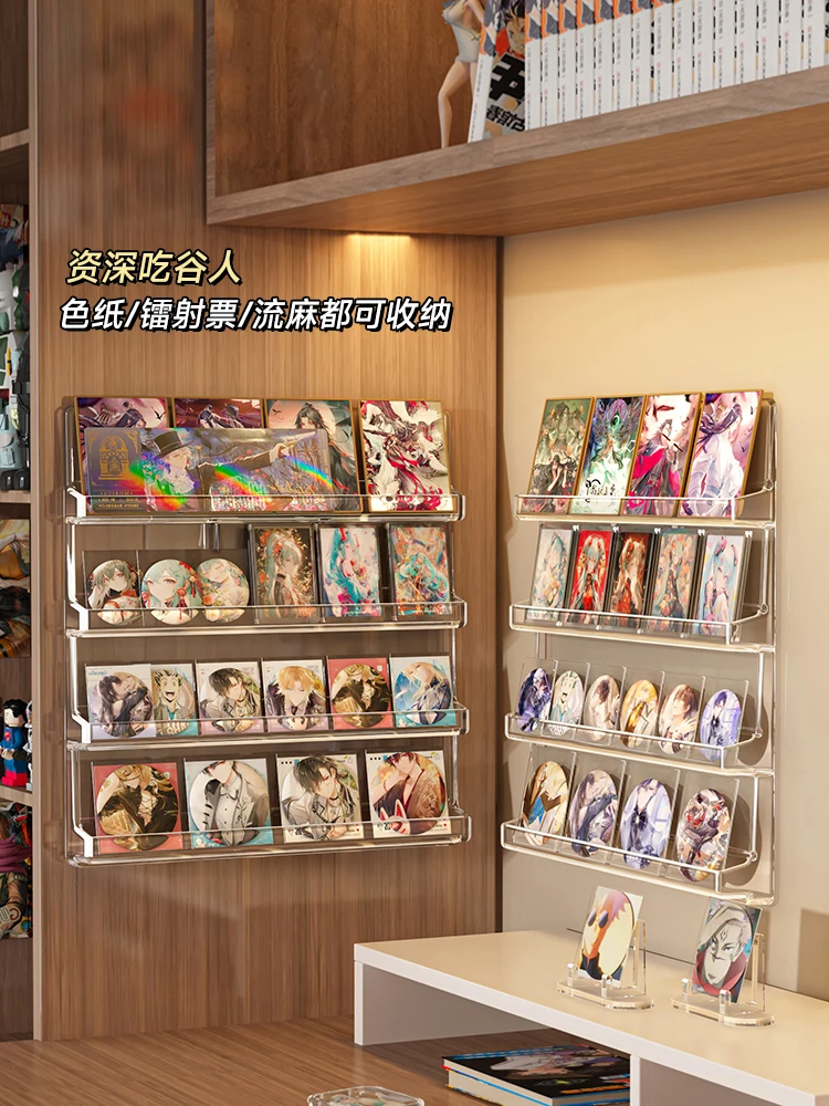 حامل عرض Ba Chi معلق على الحائط من الأكريليك الشفاف لتدفق شارة القنب ورف الدخن #5