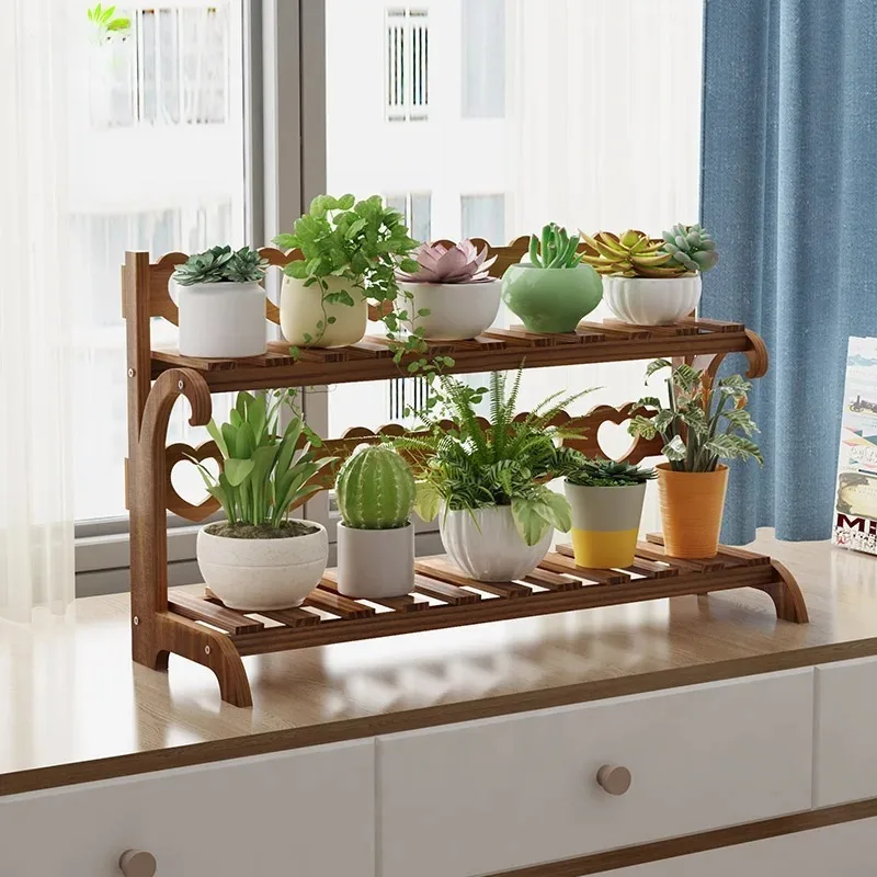 

5-уровневая подставка для растений из массива дерева — внутренняя и наружная полка для суккулентов, патио, цветочных горшков, балкона и декора гостиной
