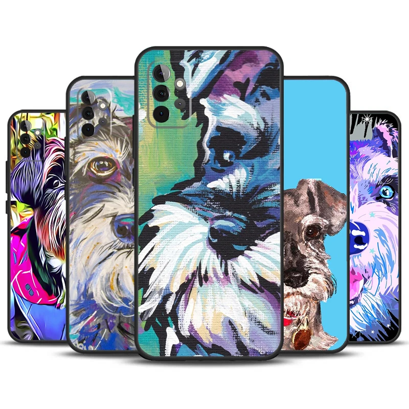 Lovely Dogs Schnauzer Case For Samsung Galaxy A13 A33 A53 A32 A52 A22 A12 A15 A25 A71 A51 A14 A24 A34 A54 Cover