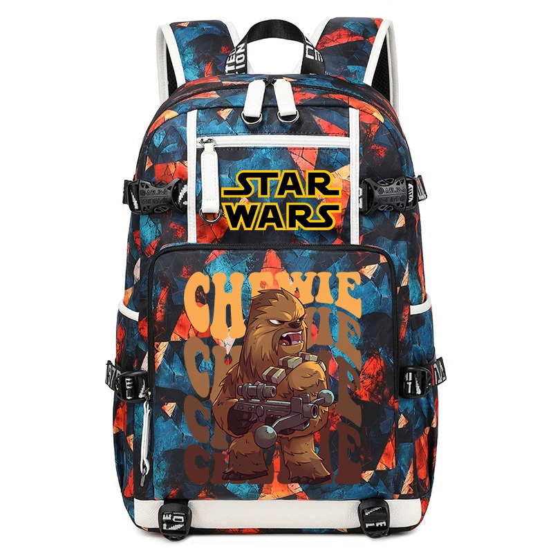 

Star Wars Chewie Print School Backpack Large Capacity Casual Daypack Travel Bookbag for Boys Girls Kids Students