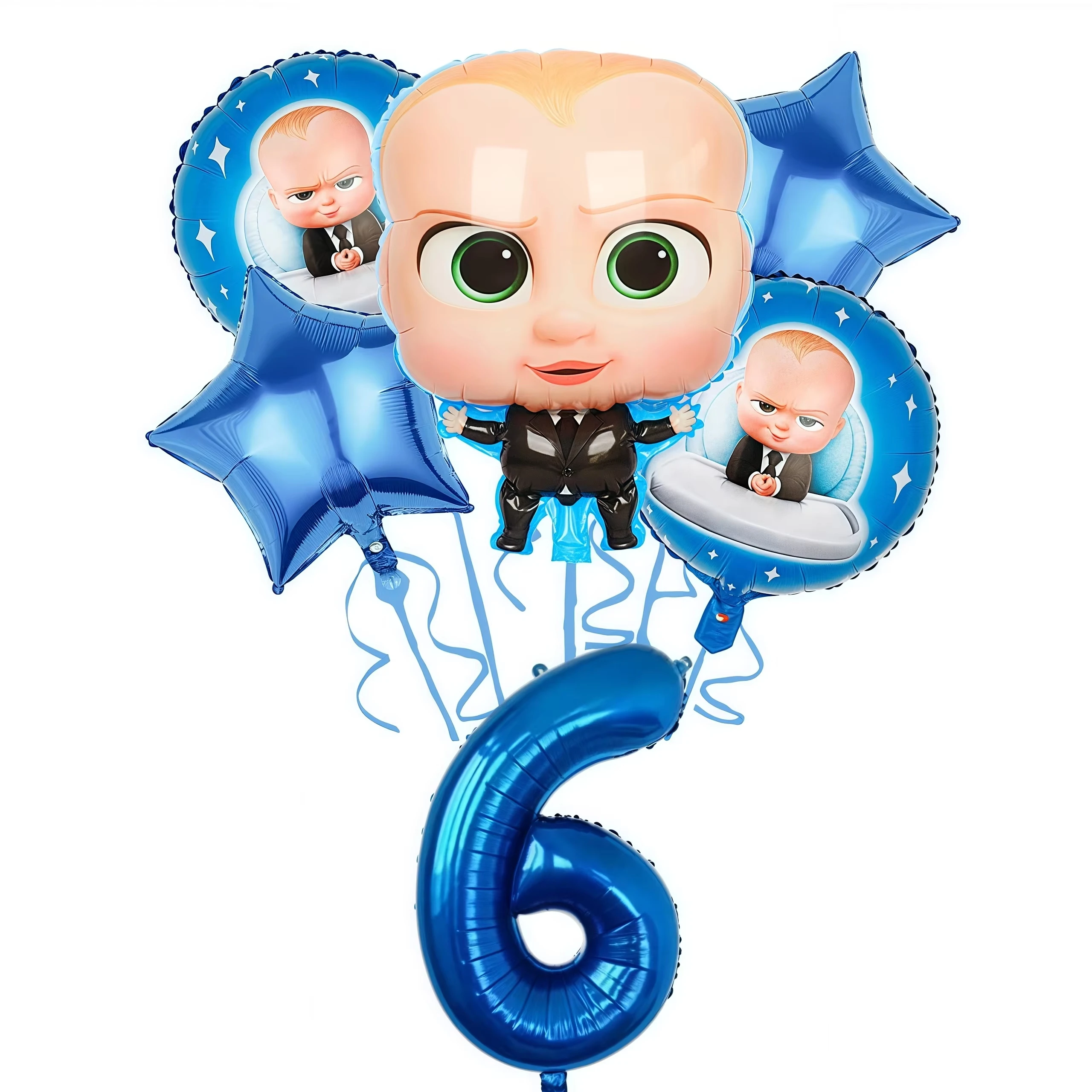 Bossed Baby Cartoon Geburtstagsparty Dekoration Einweggeschirr-Set Teller Becher Ballon-Set Kinder Baby-Shower Zubehör Geschenk – Detail 4