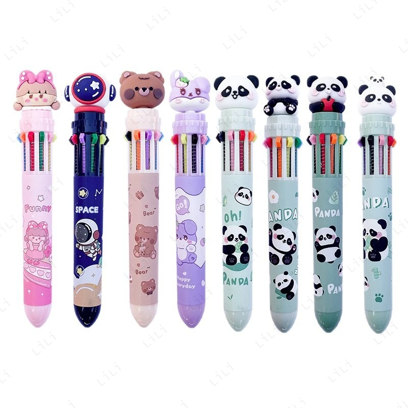 قلم حبر جاف مبتكر وجميل يستخدم لتسجيل اليوميات. أقلام متعددة الألوان للتعلم الفعال والمريح