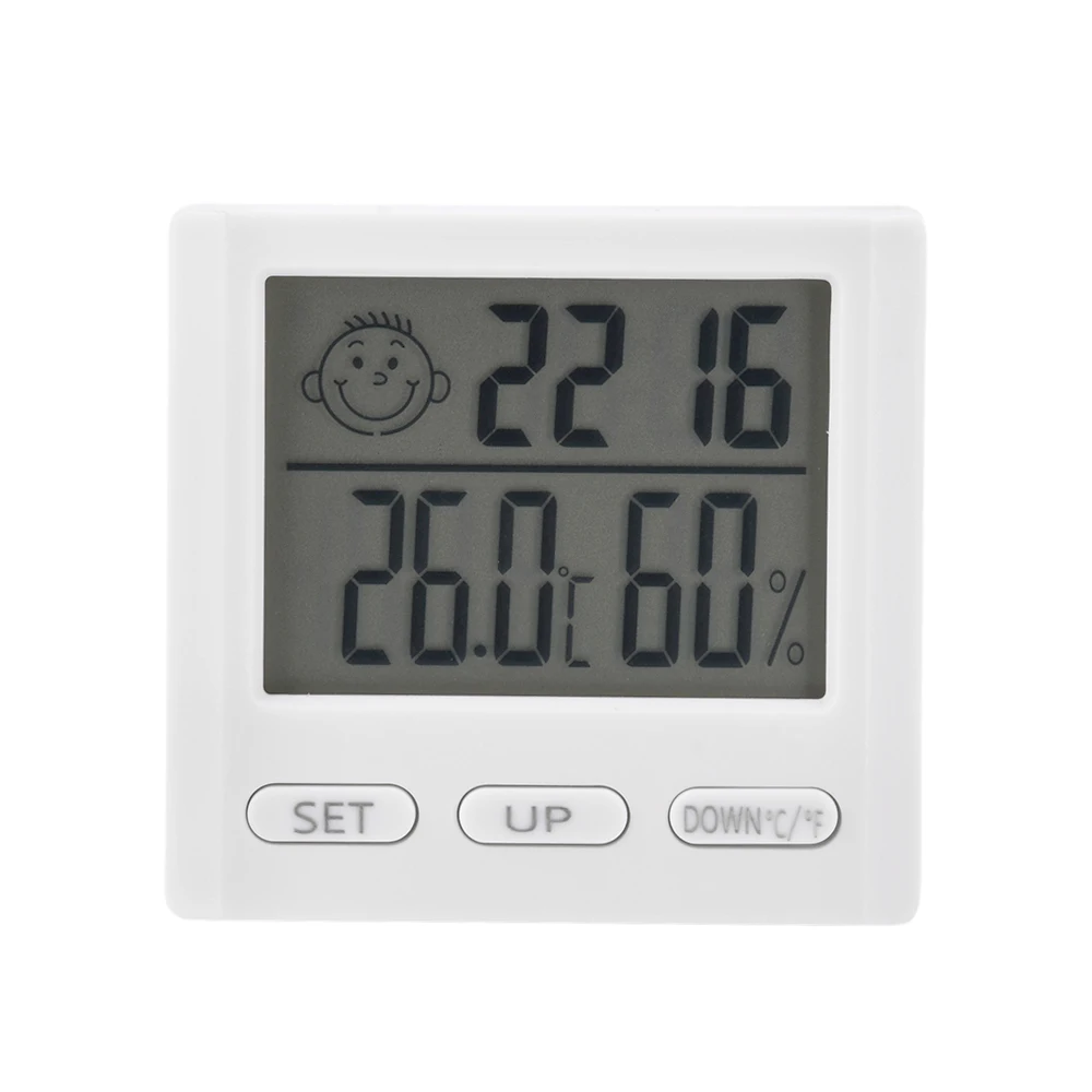 Lcd Display Thermometer Multi-Function Clock Thermometer And Hygrometer Suitable For a Variety Of Indoor Environments