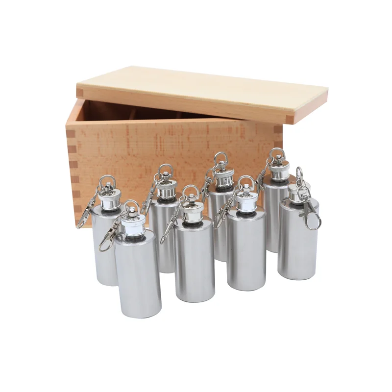 

Montessori Educational Materials Thermic Bottles w/ Wood Box Early Learning Toys Children's Game for Tactile Sense Development