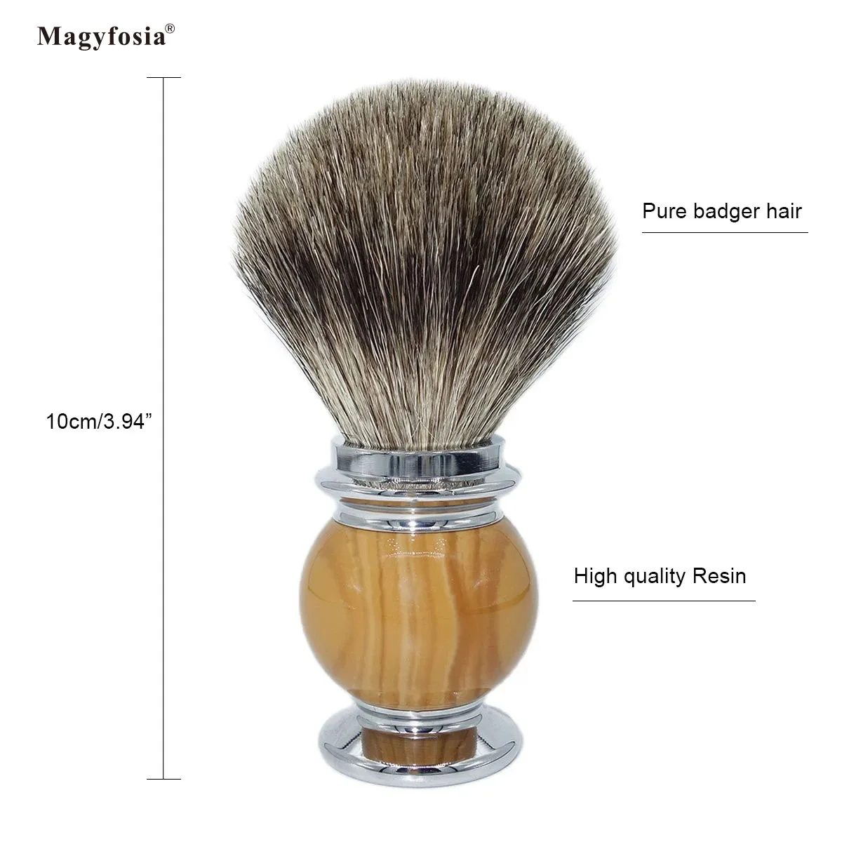 Magyfosia Shaving Brush Natural Pure Badger Hair With Resin Handle for Men's Beard Cleaning Tool Holiday Birthday Party Gifts