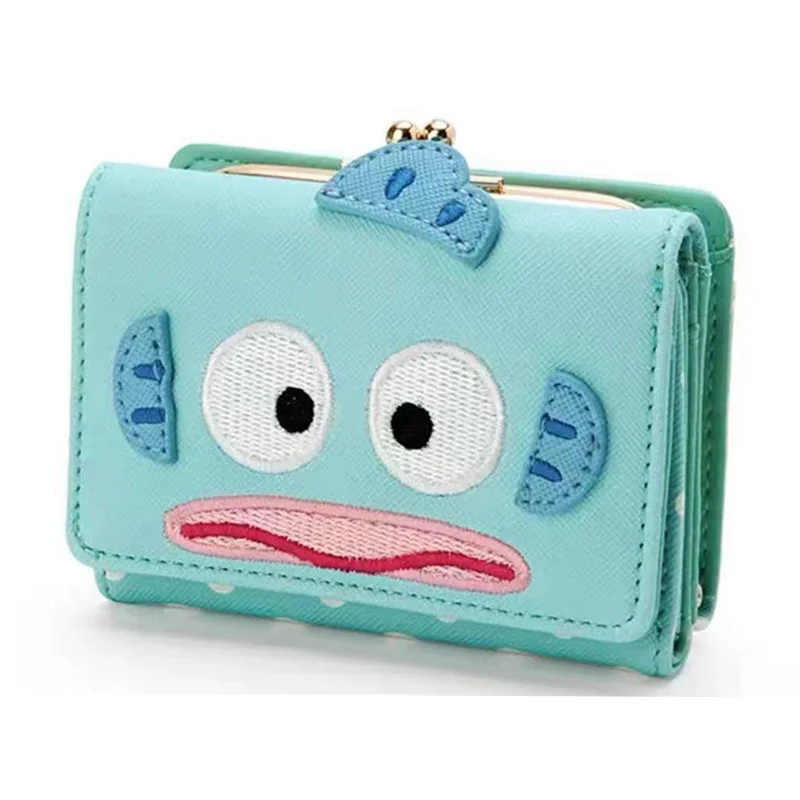 Fashion Hangyodon Wallet Leather Purse Green Unique Fish Anime Cute Short Wallets for Women Kawaii Purses Money Clips Bag