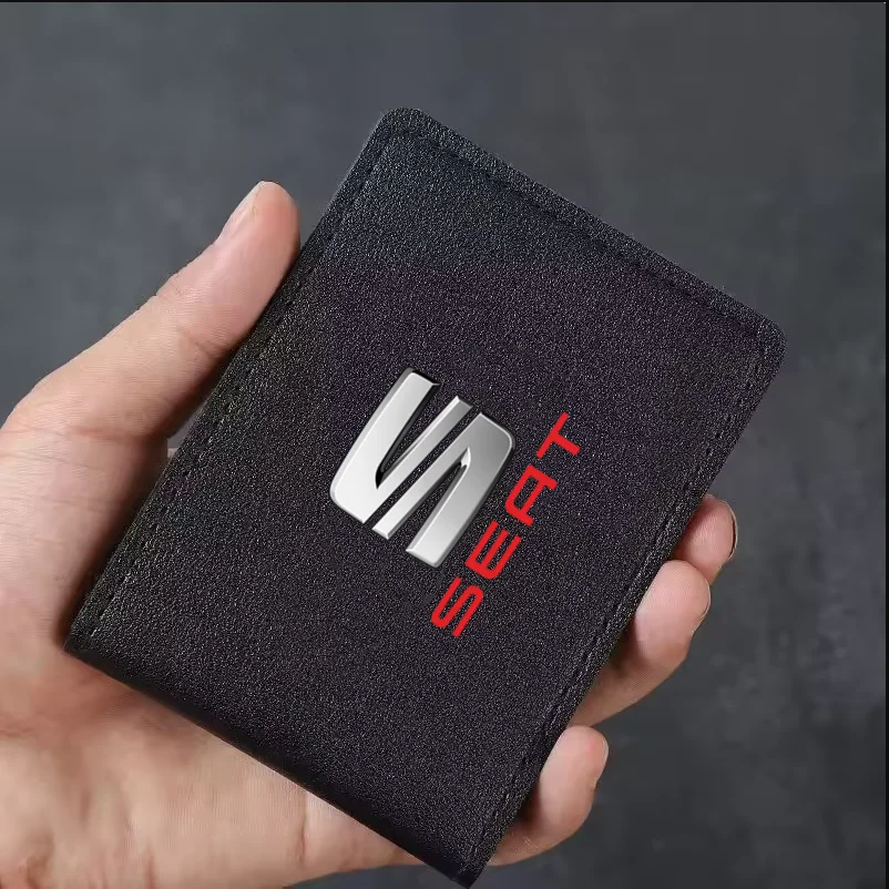 Estuche de Cuero PU para Documentos de Conducción y Tarjetas de Crédito para Seat Leon 5f, Ibiza 6l, 6j, Leon 1p, Cushion, Altea Xl, Leon Mk