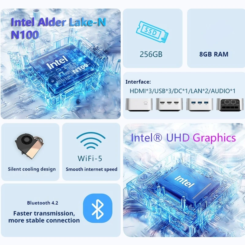 ERAZER U33/U35 Pocket PC Host Home Audio Video Online Course Learning Business Office 0.3L Palm Mini Host Computer Machine