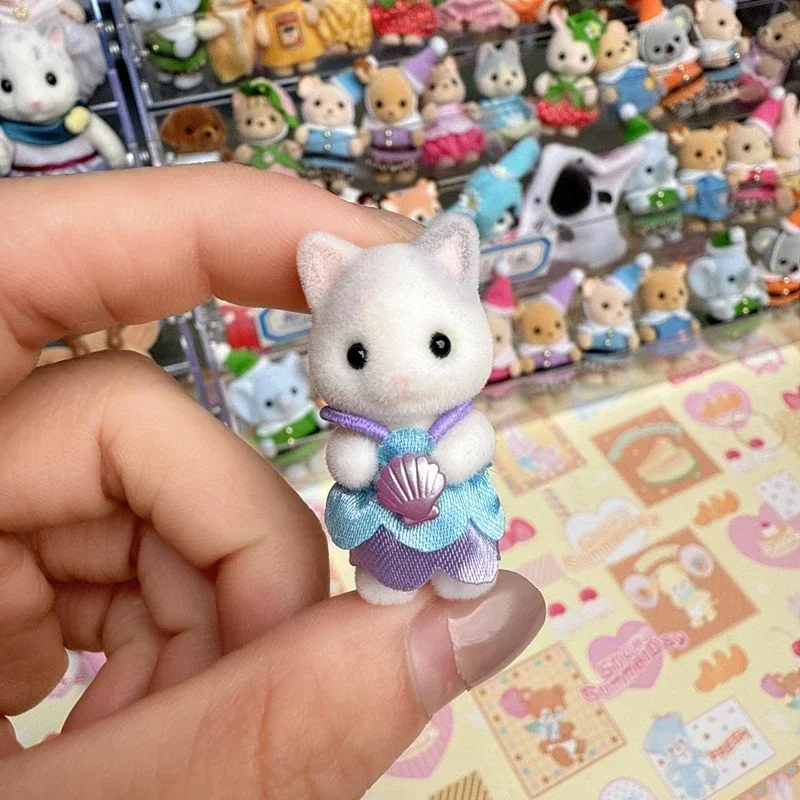 Sylvanian Families Anime juguetes de cocina para niños juguetes para niñas figuras cocinas para niños Ternurines lindo bebé pequeño 6