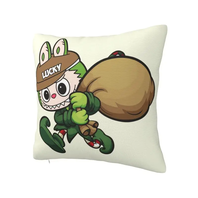 Custom Cartoon Labubues Anime Cushion Covers Sofa Decoration Square Pillow Cover