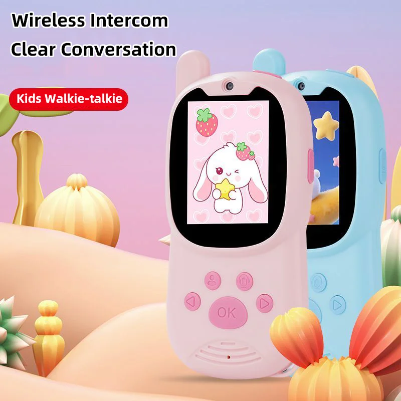 Kids Walkie-talkie LCD Display Screen Button Operation Rechargeable High-capacity Battery Clear Dialogue Children's Gift Toys