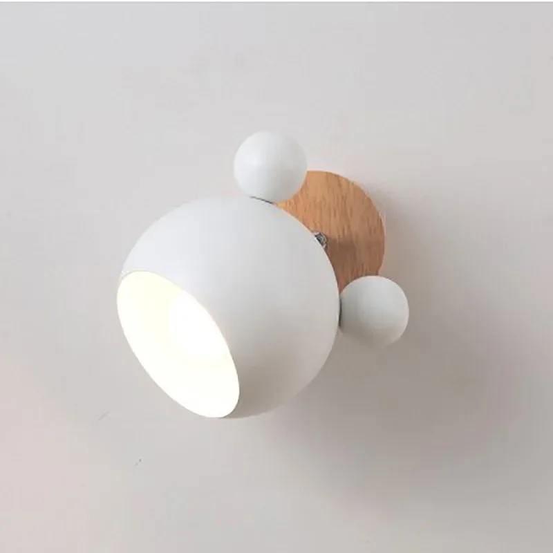 Nordic Personalized Macaron LED Wall Light Children's Bedroom Bed Cartoon Mickey Cute Reading Bedlight