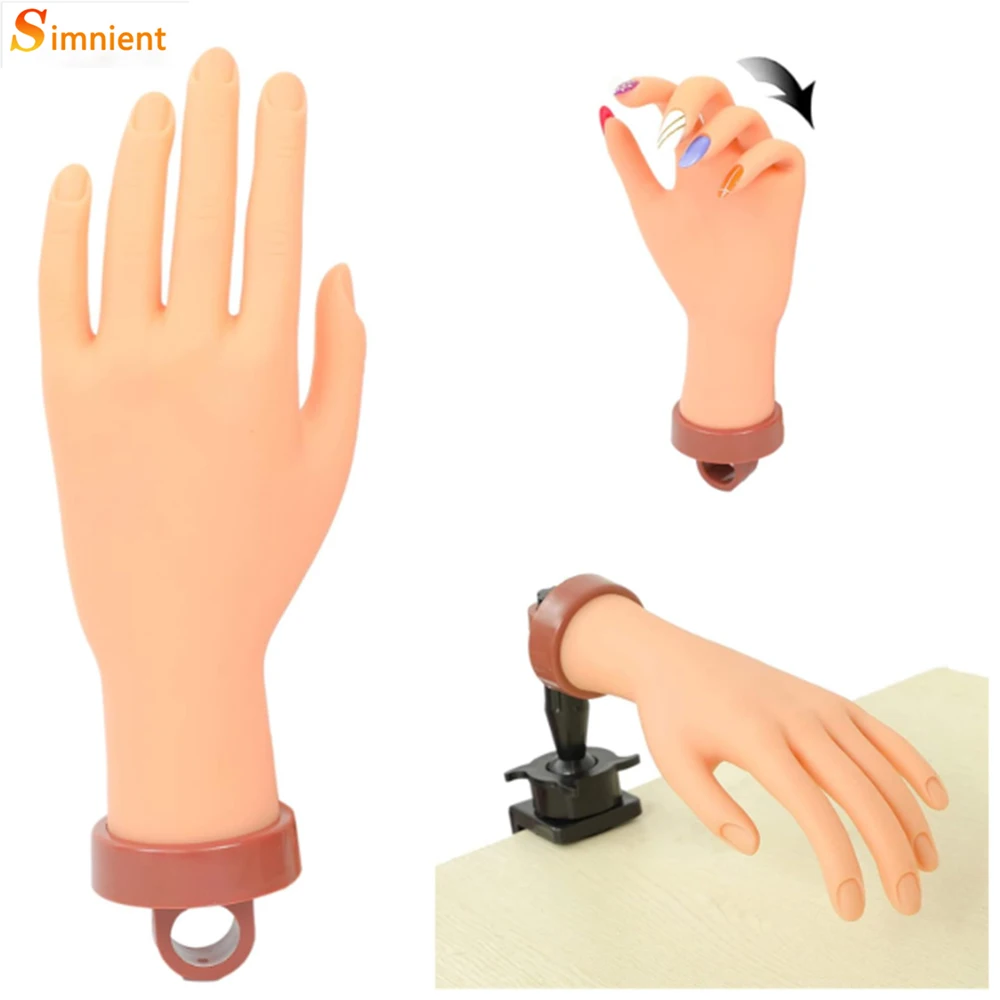 Nail Practice Hand for Acrylic Nails, Mannequin Hands With Flexible Fake Hands to Practice Nails Bendable Nail Art Training Hand