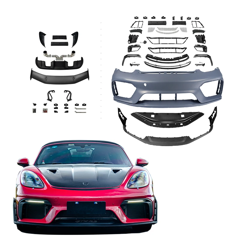 Porch 981 boxster to GT4RS style body kit full set 2014+ for 981 to GT4RS with front bumper and lip rear diffuser wing