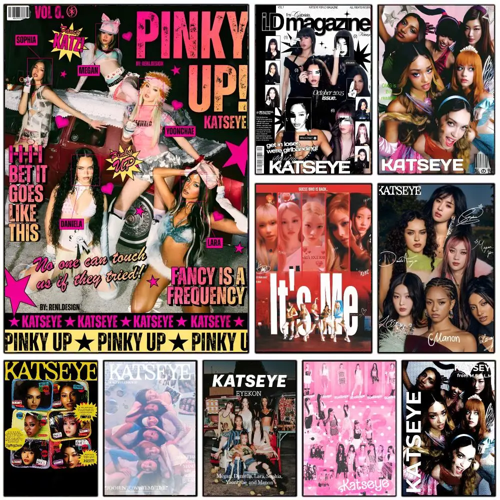 global group K-KATSEYE Poster Modern Home Decoration Interior Design & Contemporary Wall Art Collection