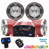 12V 4 Channel UTV ATV Golf Cart Motorcycle Weatherproof Bluetooth Speakers MP3 Music Player Sound Audio Stereo Amplifier System