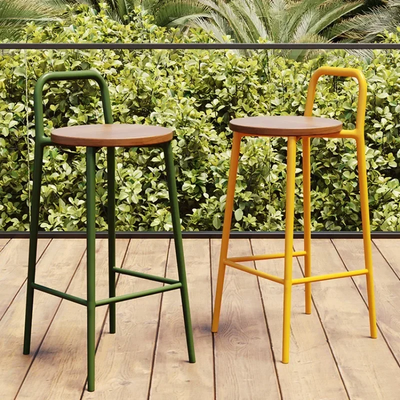 Nordic Bar Backrest Make Up High Kitchen Design Garden Chair Stools Furniture Iron Swivel Stool Step Poltrona Adjustable Outdoor