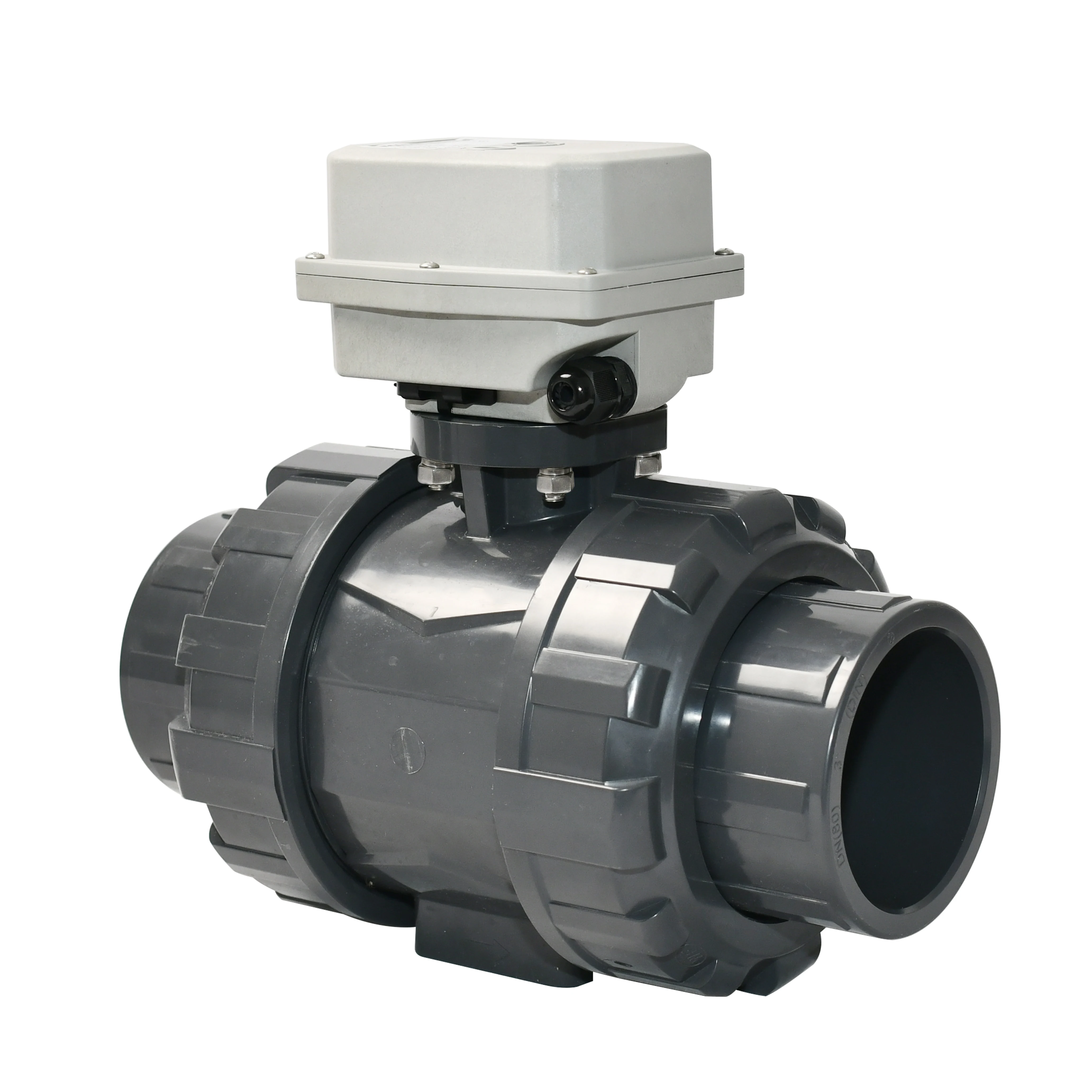 DN80 Double union UPVC BSP/NPT A550 50Nm PPO electric Actuator motorized valve ball valve