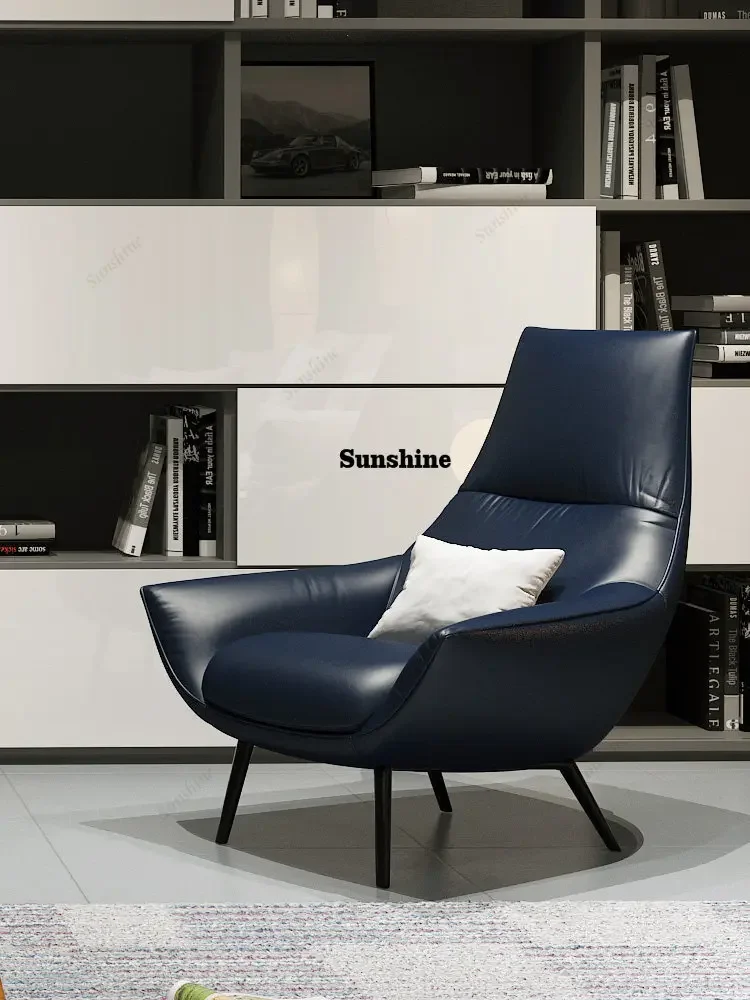 

Single sofa leather chair Nordic high backrest lazy leisure chairTJ