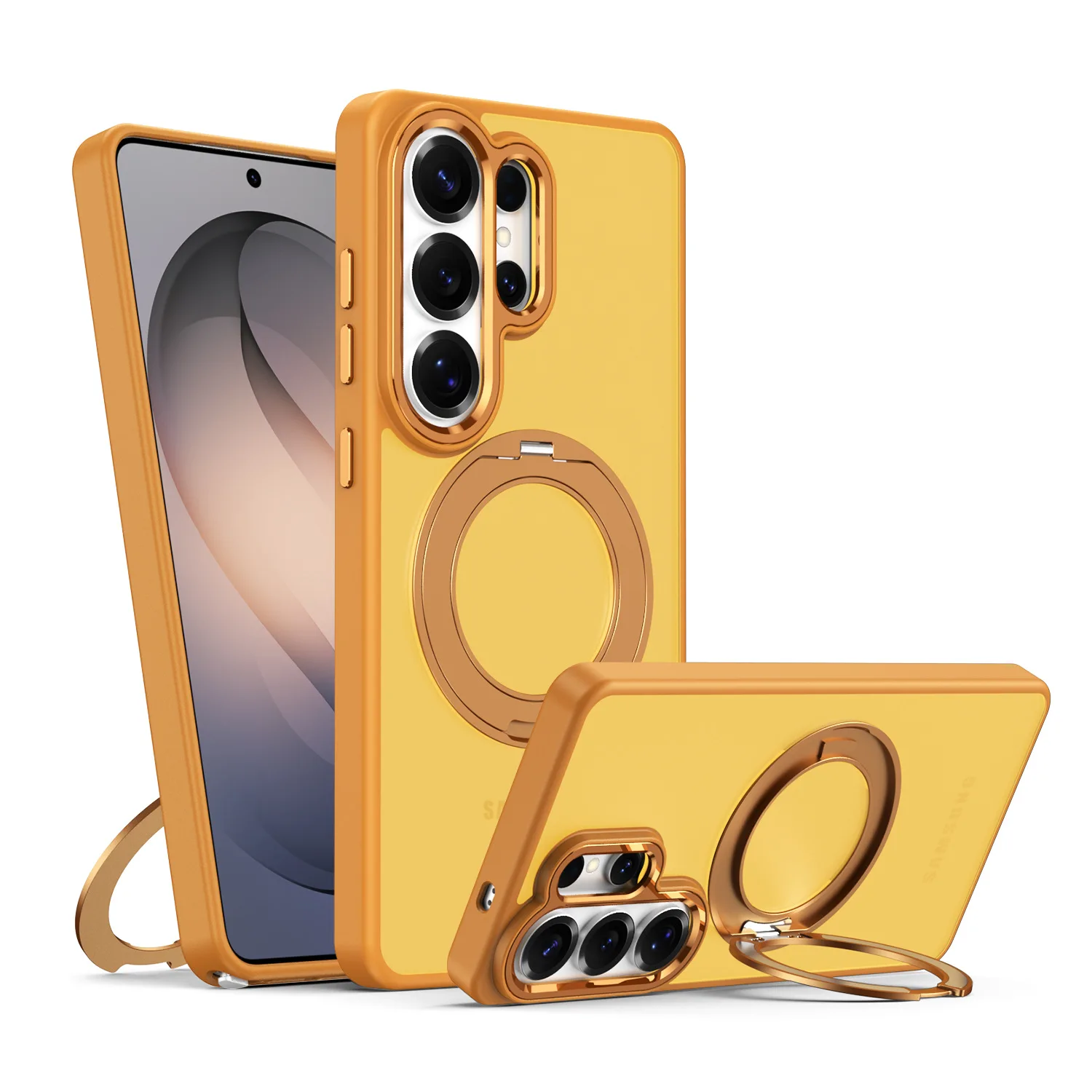 

case for Samsung S26 plus ultra 360° rotating bracket tough case With Holder Wireless Charging full coverage Anti-Fingerprint