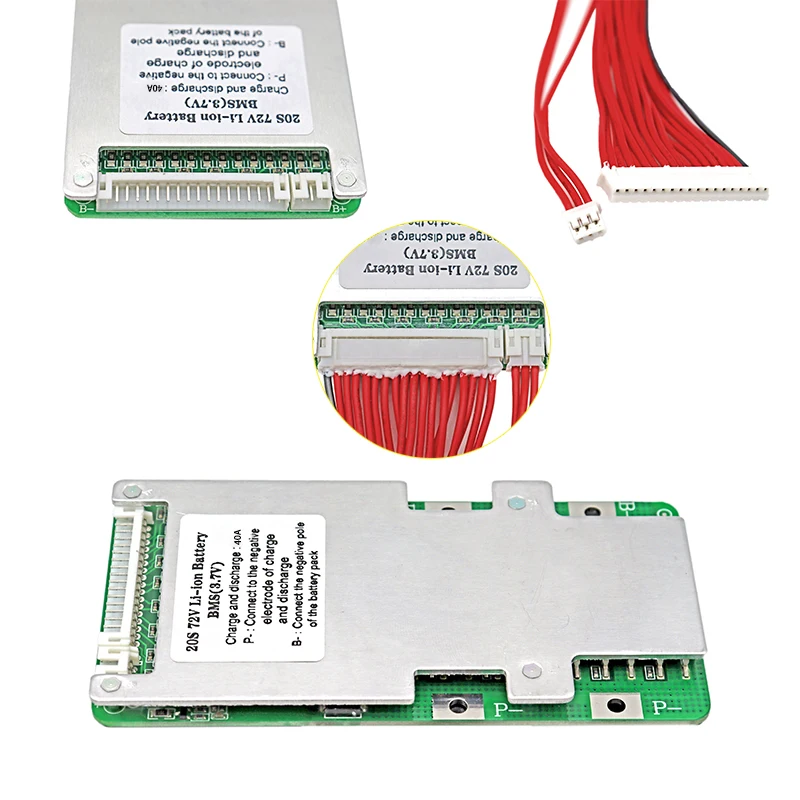 BMS 3.7V ten sam Port 20S 72V 40A/50A tablica zabezpieczająca baterię PCM PCB dla 72V 20 E-Bike itp. Komórki litowe wzmacniają/równoważą funkcję