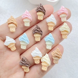 30Pcs Cute Resin Mini Cartoon Ice Cream FlatBack Cabochon Ornament Jewelry Making Manicure Hairwear Accessories