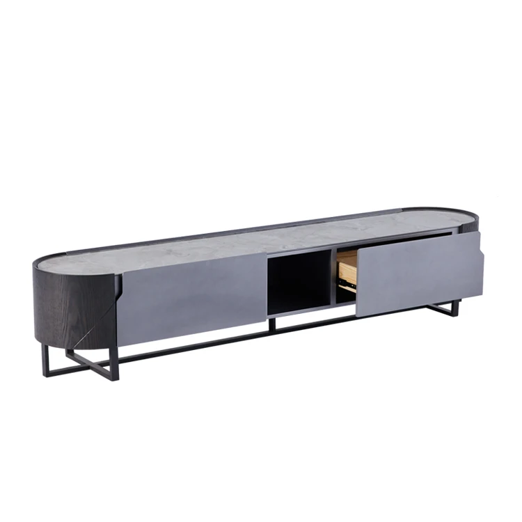 عرض حافظة طويلة بسيطة الحد الأدنى Nordique Nordic خزانة تلفزيون Meuble Mordan Coffee Et Table Basse TV Table ومجموعة حامل