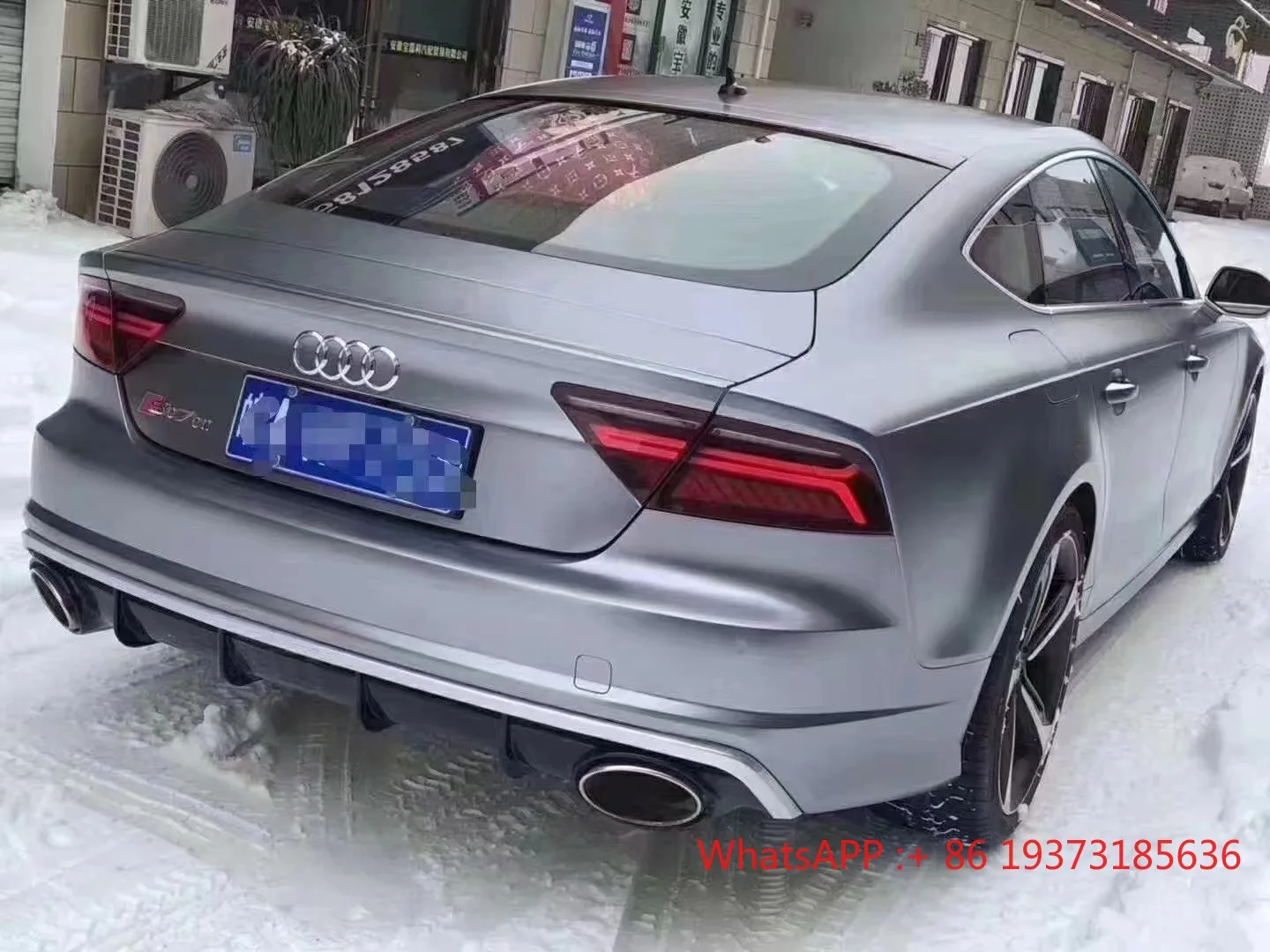 High Quality 2016-2018 RS7 REAR DIFFUSER WITH TAIL PIPE GROSS BLACK Normal for Audi A7 Rear Diffuser 2016 2017 2018