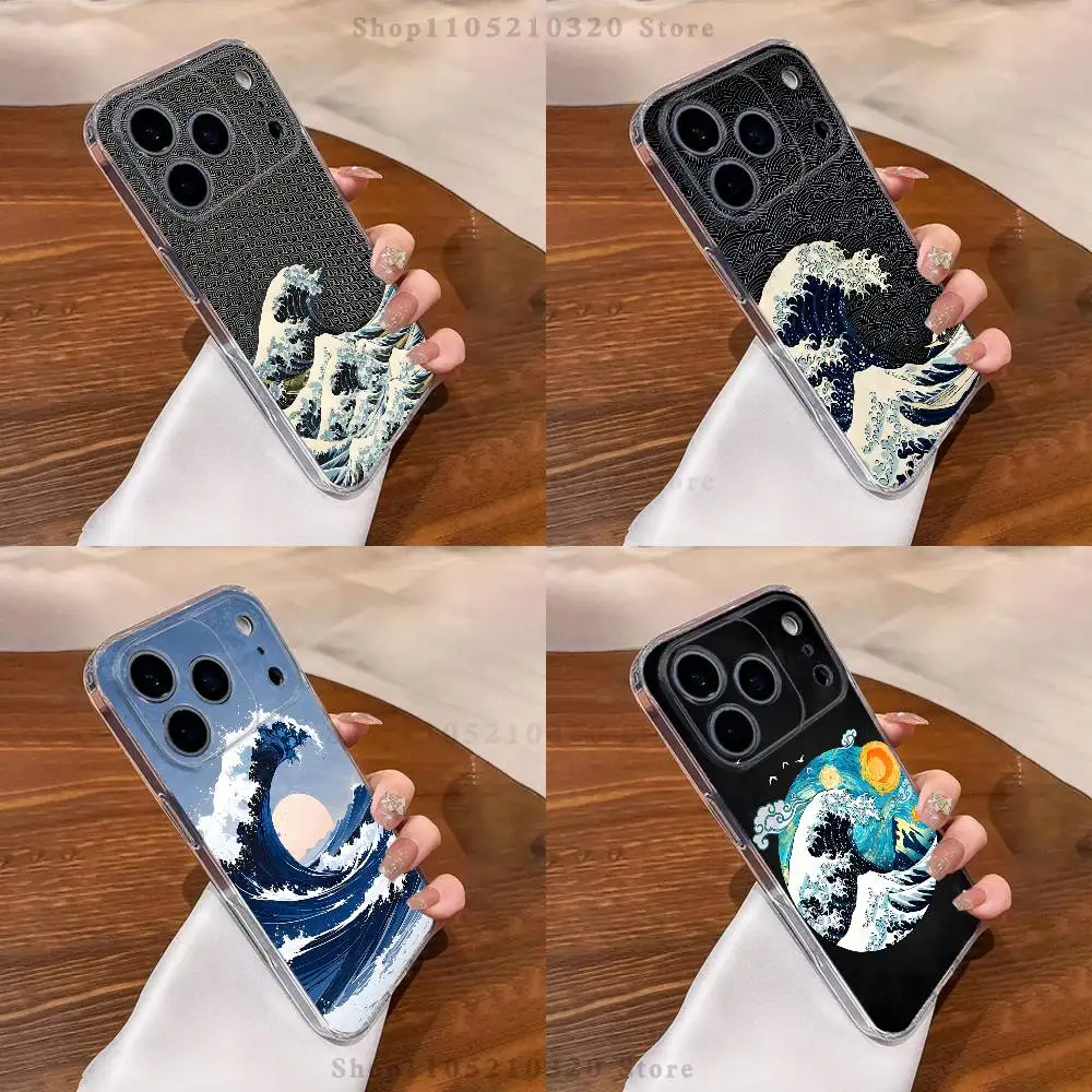 

The Great Wave off K-Kanagawa Phone Case For iPhone 17,16,15,14,13,12,11 Pro,Max,Plus,X,XS,XR,SE4,E Mini Transparent Soft Cover