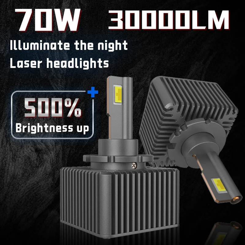 D1S D3S D2H Universal Modified Headlights Turbo LED 6000K Bulbs 30000LM  12v power supply directly connected