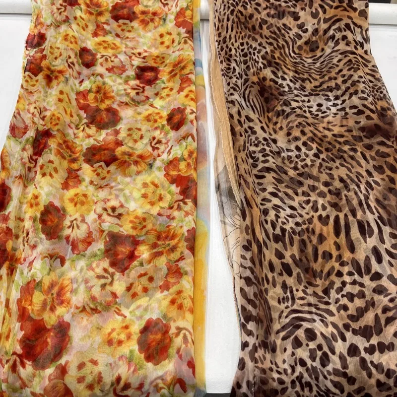 Chiffon Printed Fabric By The Yard Fashion Runway Clothing Dress Apparel Sewing Fabrics Per Meters Diy Material Wholesale Cloth