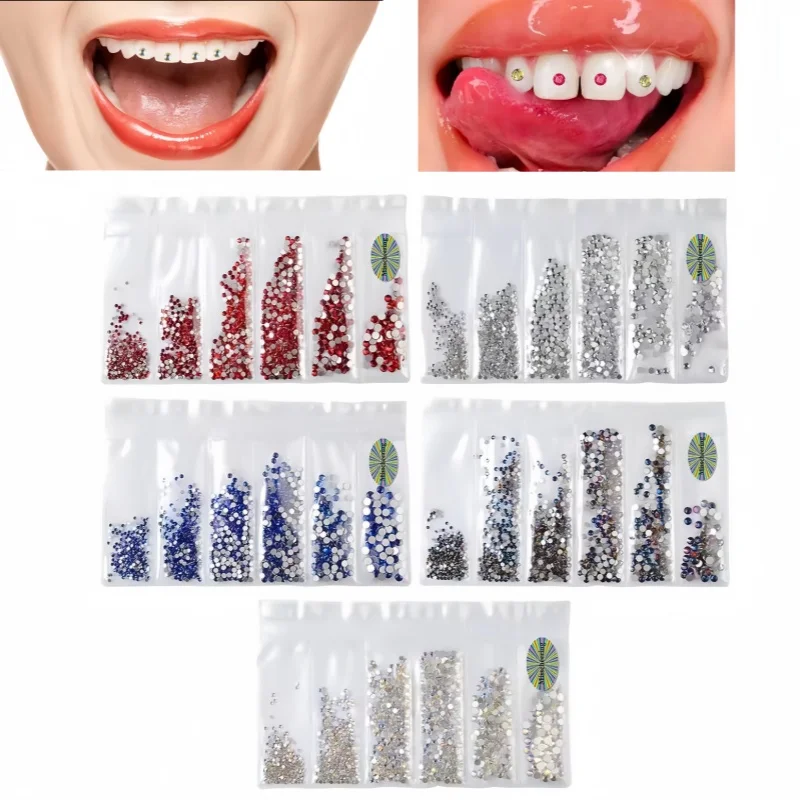 1 Juego de decoración de piedras preciosas para dientes, taladro Dental DIY, adornos de cristal Dental, Kit de piedras preciosas cosméticas, joyería de diamantes de imitación para dientes