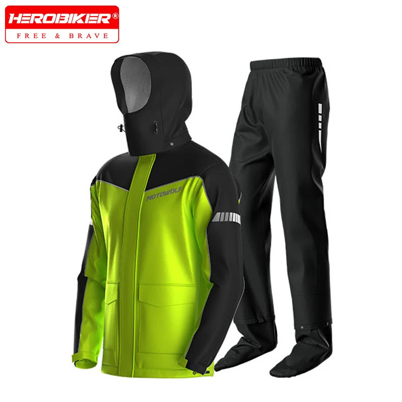

Motorcycle Raincoat Pants Waterproof Motorbike Rain Coat Suit Rainstorm Prevention Moto Clothing Breathable Moto Coat Reflective