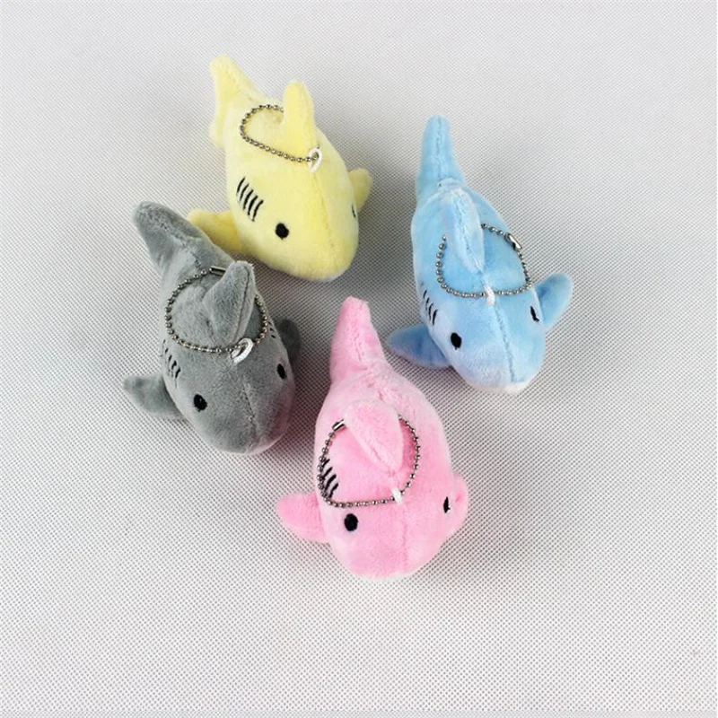 4Colors- Cute Plush Shark Toy Soft Stuffed Animal Key Chain For Birthday Gifts Doll Gift For Children 8CM