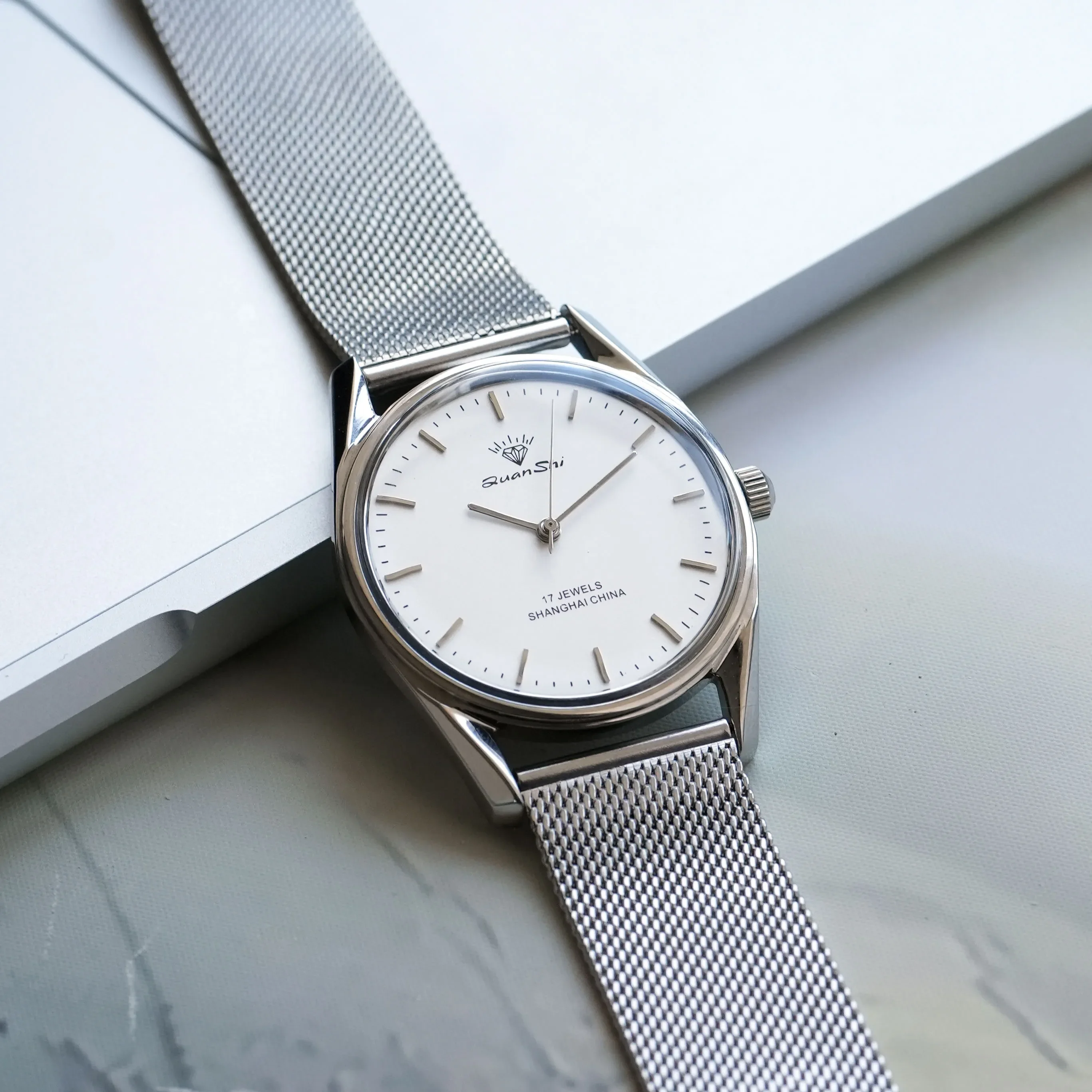 

Брендовые механические часы с ручным заводом и бриллиантами, ударопрочный твердый стальной ремешок, 17 бриллиантов, подлинные