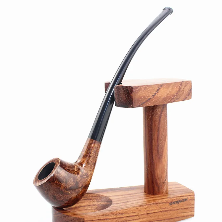 1pc Handmade Briarwood Tobacco Pipe Straight Handle Judge Smoke Pipe Standard Decorative Ring 3mm Pipe Channel