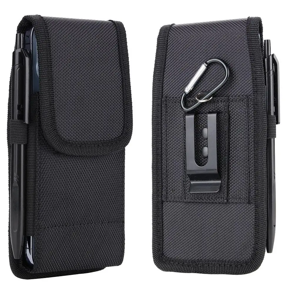 Custodia per fondina per telefono con clip da cintura Cintura in tessuto di nylon con tessuto Oxford a doppia piega in nylon adatta per 15 custodie in pelle verticali O4O0