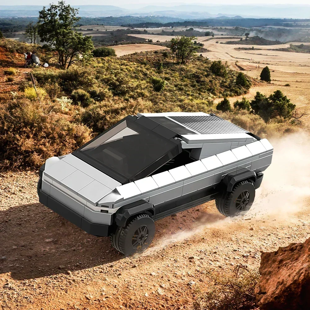 High-Tech Teslaed Beast Truck Building Blocks MOC Cyberpunk Pickup elettrico Modello di auto Bambini Puzzle Giocattoli Regalo Regalo di compleanno del ragazzo