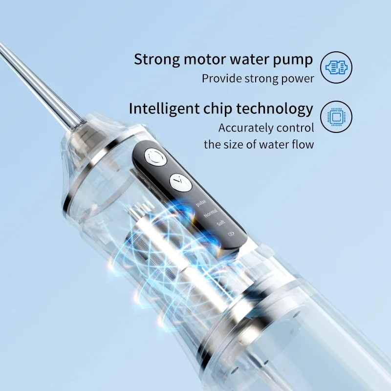 Dental Oral Irrigator Household Water Flosser Oral Cleaning Machine 5 Nozzles 3 Modes USB Rechargeable 300ml Water Tank gallery 3