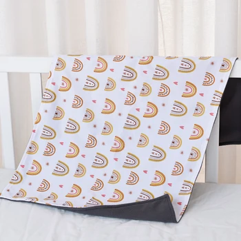 Happyflute 2 قطعة/مجموعة الخيزران الفحم سجادة لتغيير الحفاض مقاوم للماء المحمولة تغيير وسادة مريحة ورقة حصيرة مفارش سرير 40*70 سنتيمتر