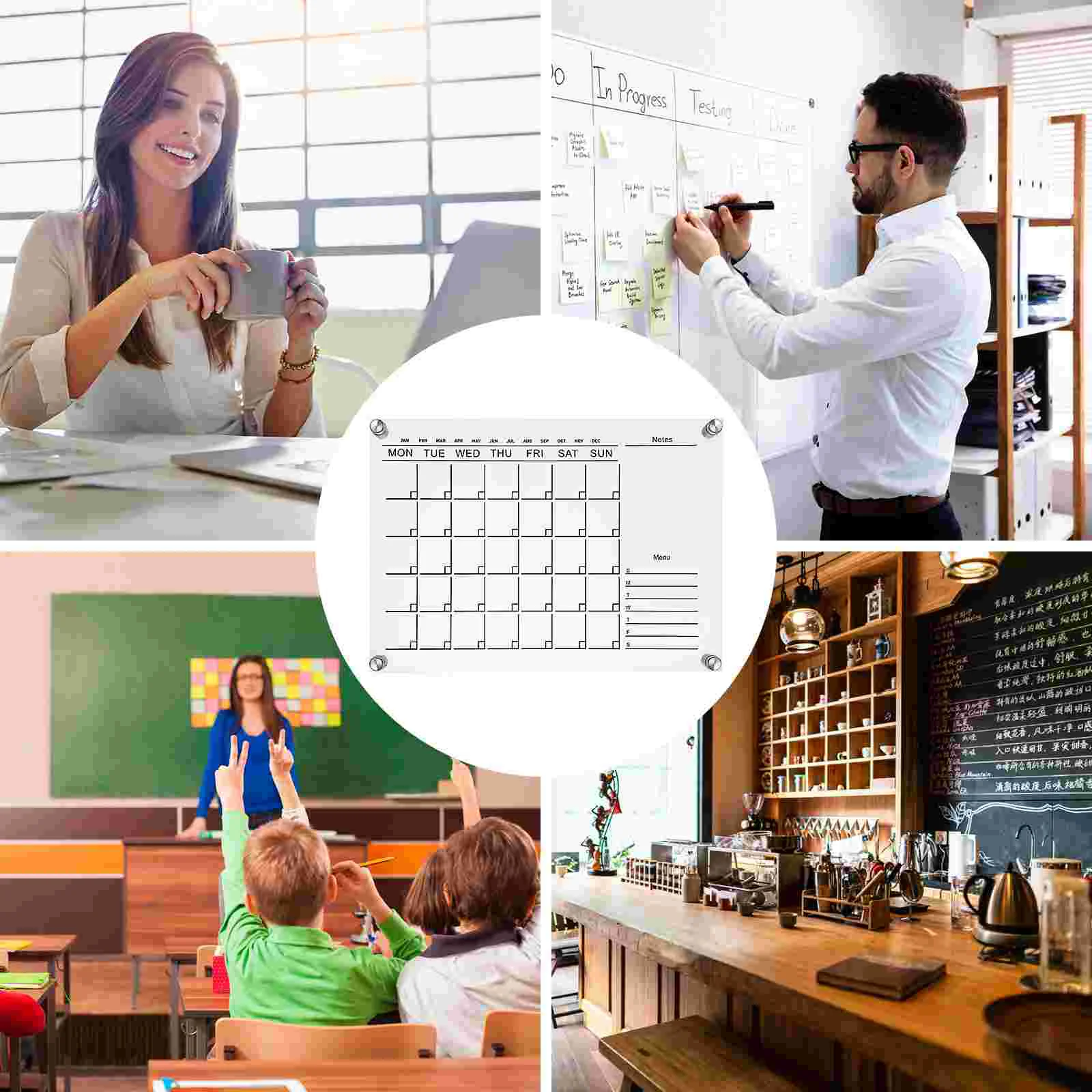 Weekly Planner Board Office Supplies Creative Memos Boards Desk Notepad Glass Frame Write Chalk Transparent Acrylic Whiteboards