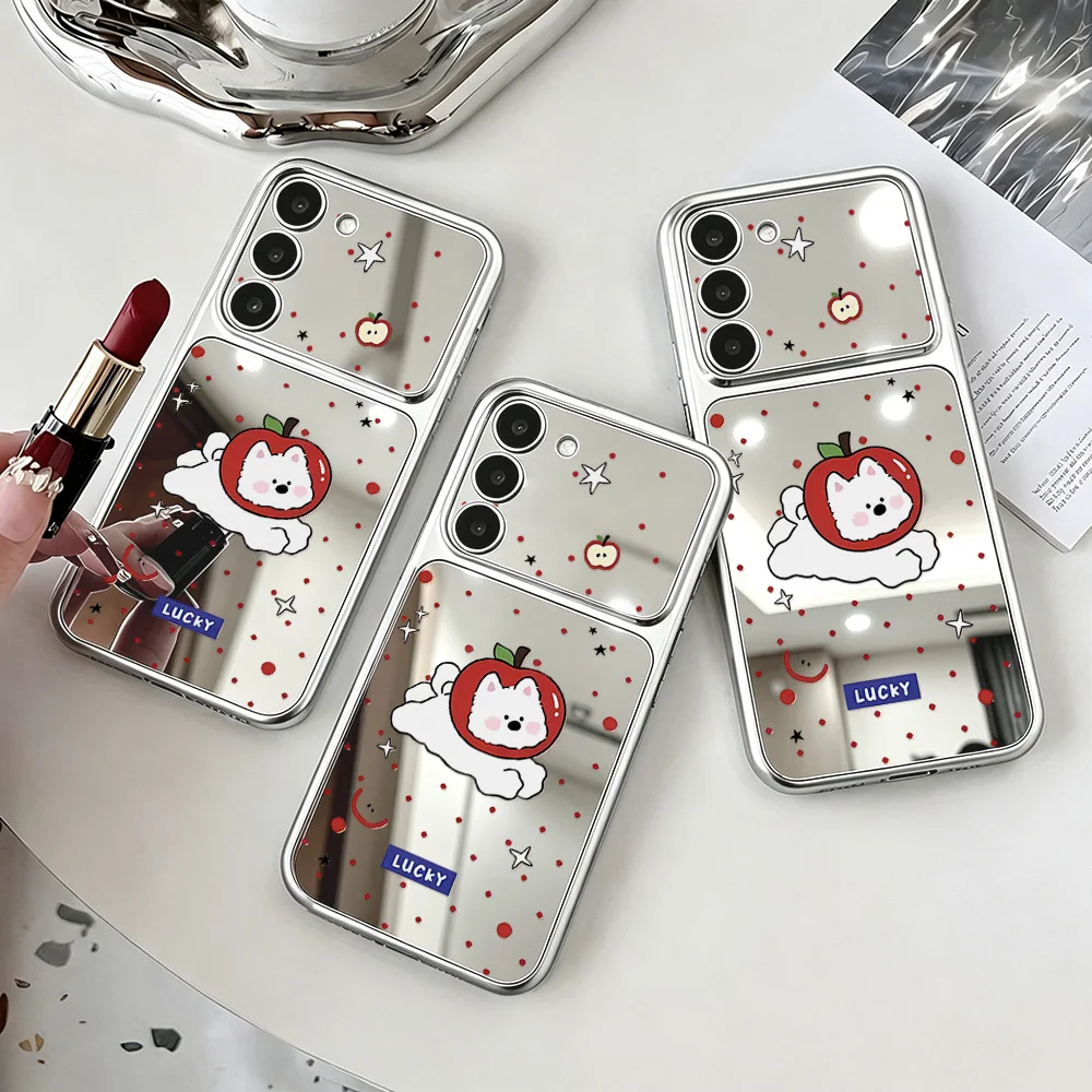 Make Up Mirror Cute Dog Phone Case For Samsung A57 5G A56 A55 A17 A16 A54 S26 Ultra S25 FE S24 S23 A53 A37 A36 A35 A07 A06 Cover - view 6