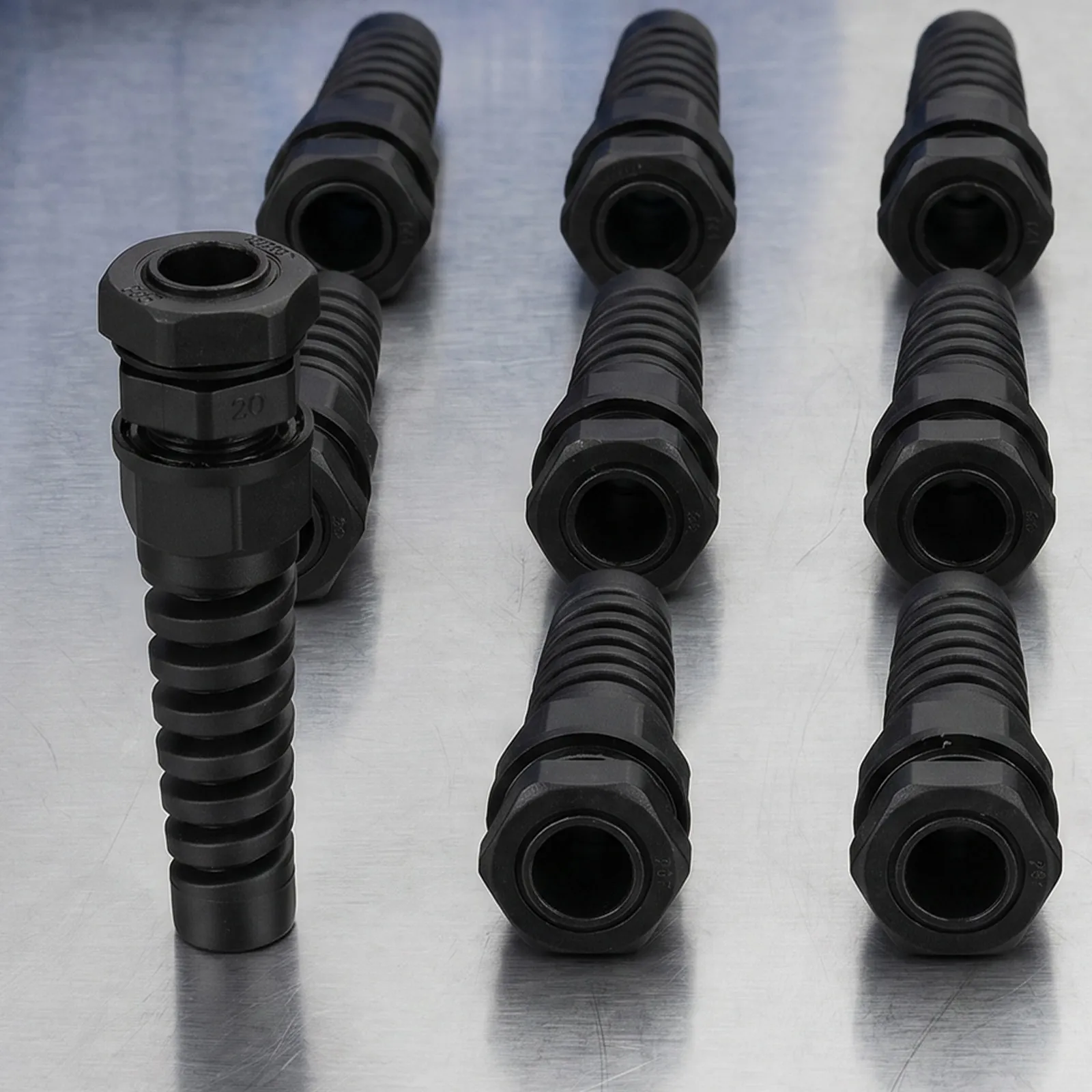 15Pcs Industrial Cable Gland Waterproof Nylon Spiral Cord Grip Strain Relief Connector for Control Panel Outdoor Wire Protector