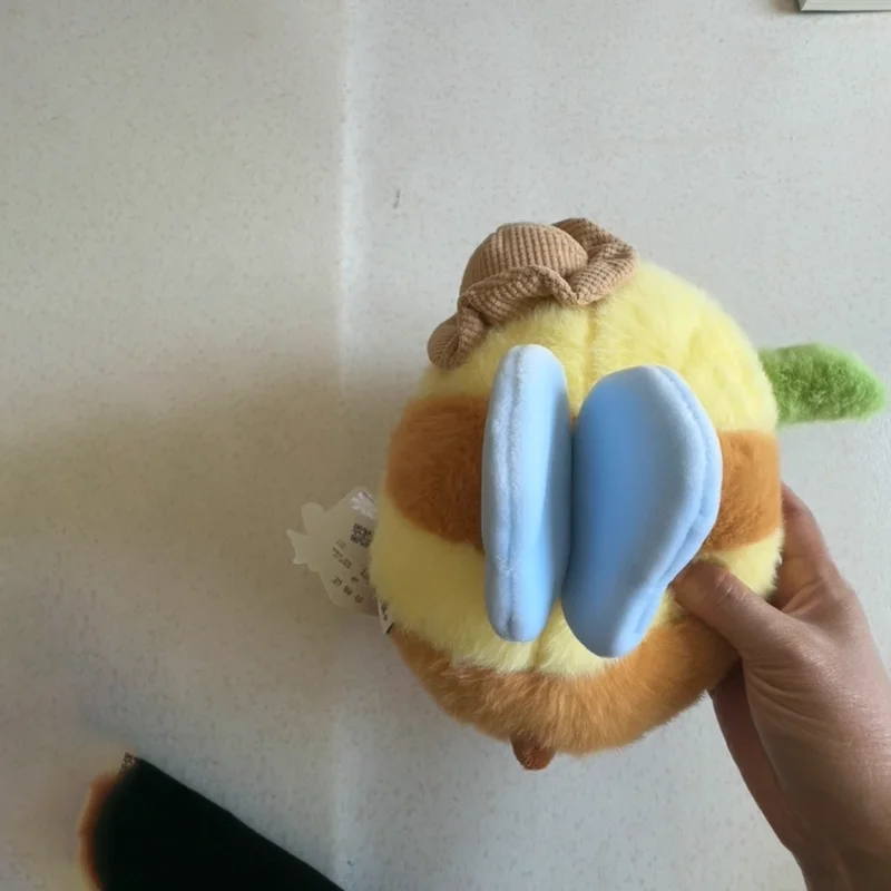 Cubchoo schattige pluche bij sleutelhanger cartoon bij ontwerp gele body groene accenten zachte pluizige textuur tas charme decor ideaal cadeau