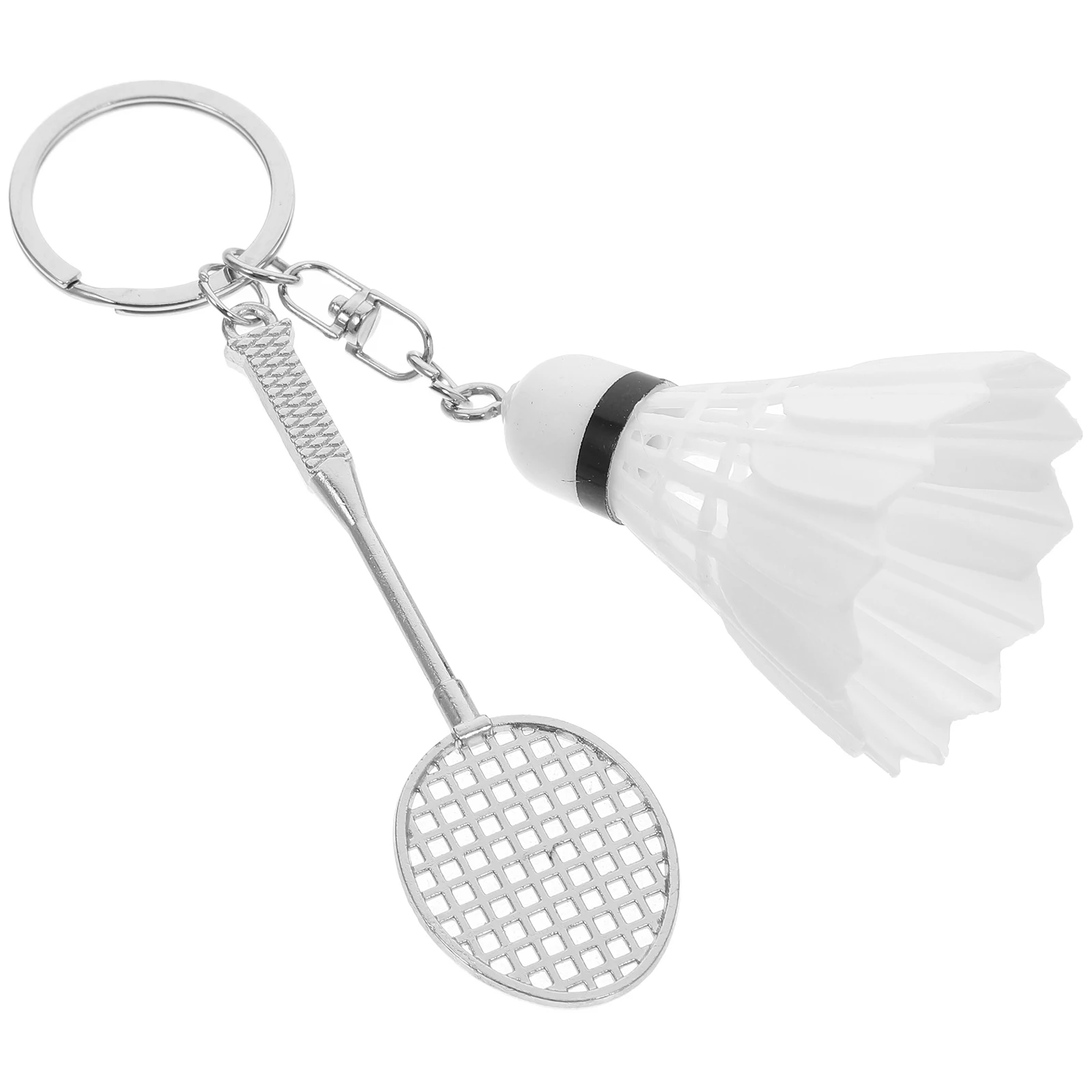 

1pc Badminton Keychain Simulated Sports Ball Pendant Zinc Alloy Durable Multiuse Portable Creative Design Bag Hanging Key Chain